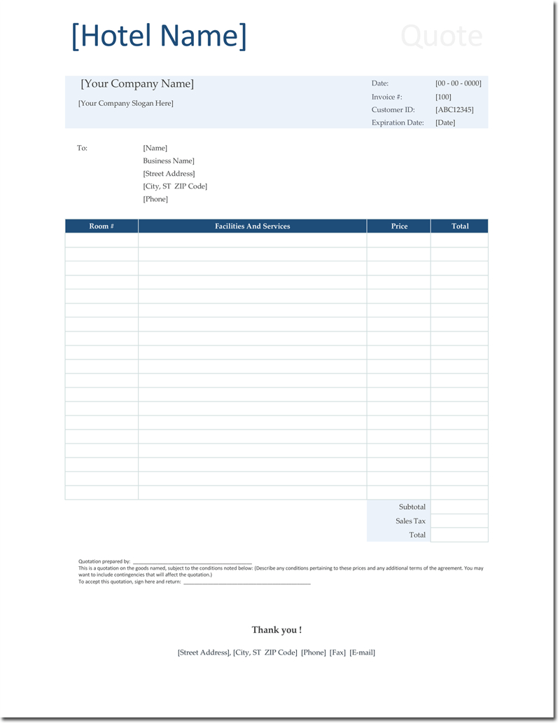 Quotation Templates – Download Free Quotes For Word, Excel With Hours Of Operation Template Microsoft Word