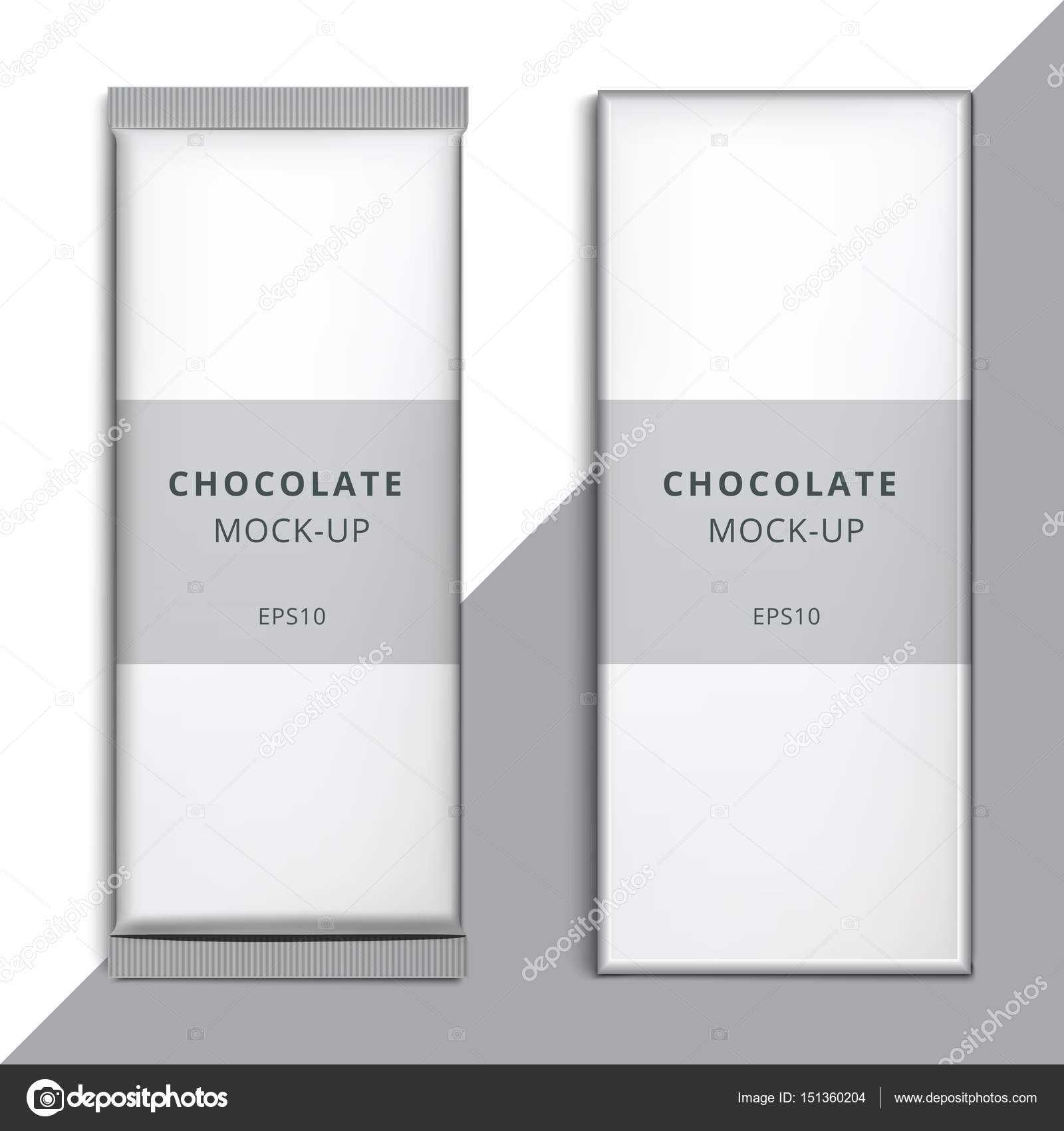 Realistic Blank 3D Chocolate Bar Template Design. Choco Throughout Free Blank Candy Bar Wrapper Template