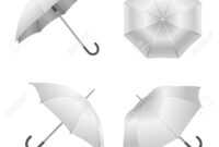 Realistic Detailed 3D White Blank Umbrella Template Mockup Set.. throughout Blank Umbrella Template