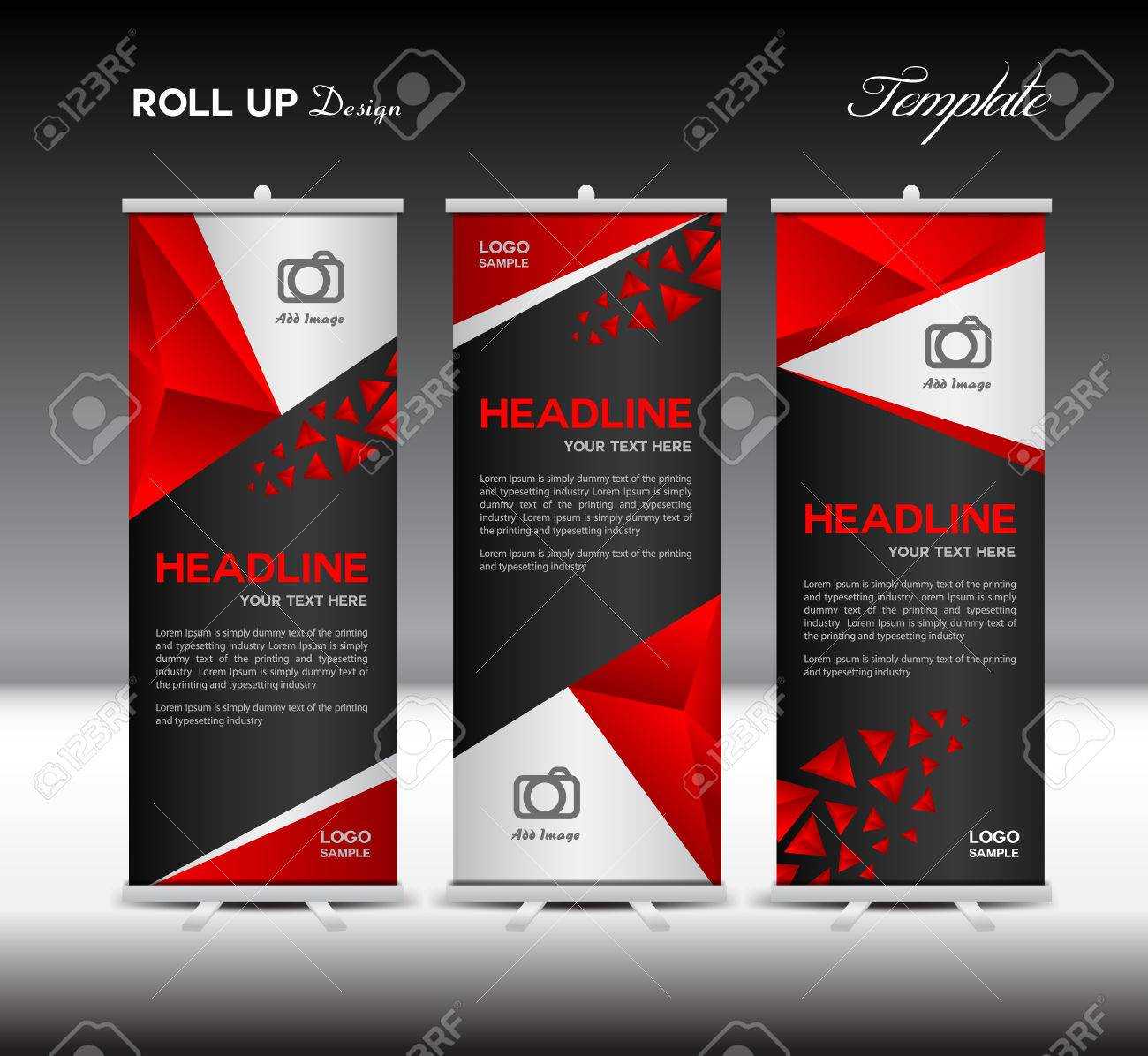 Red Roll Up Banner Template Vector Illustration,banner Design,.. With Regard To Pop Up Banner Design Template