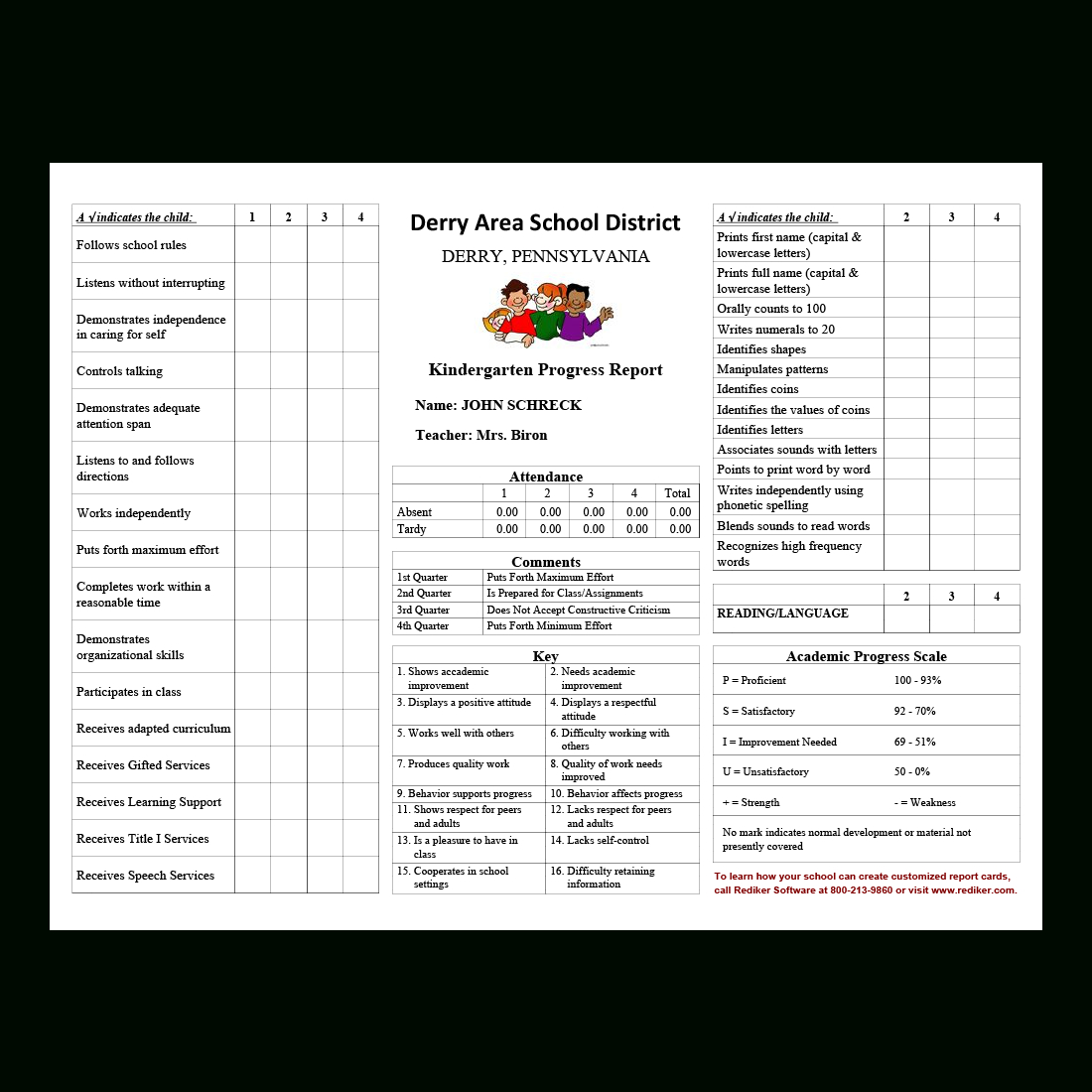 Report Card Software – Grade Management | Rediker Software In Summer School Progress Report Template
