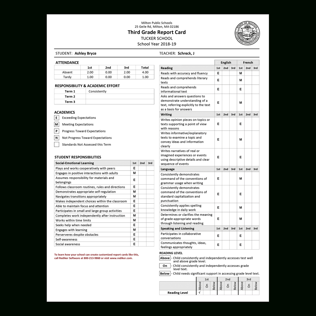 Report Card Software – Grade Management | Rediker Software Regarding Summer School Progress Report Template