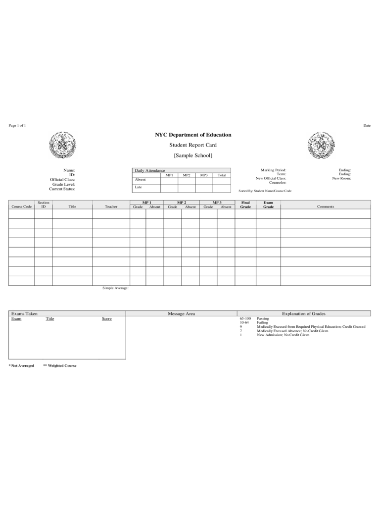Report Card Template – 3 Free Templates In Pdf, Word, Excel Regarding Character Report Card Template