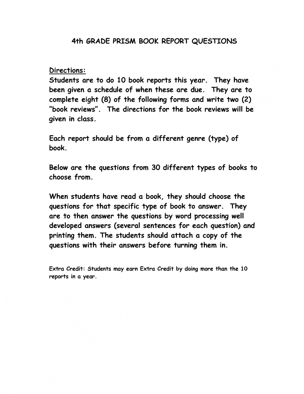 Report Examples 3Rd Rade Book Sample 132383 Third Template In Book Report Template 3Rd Grade
