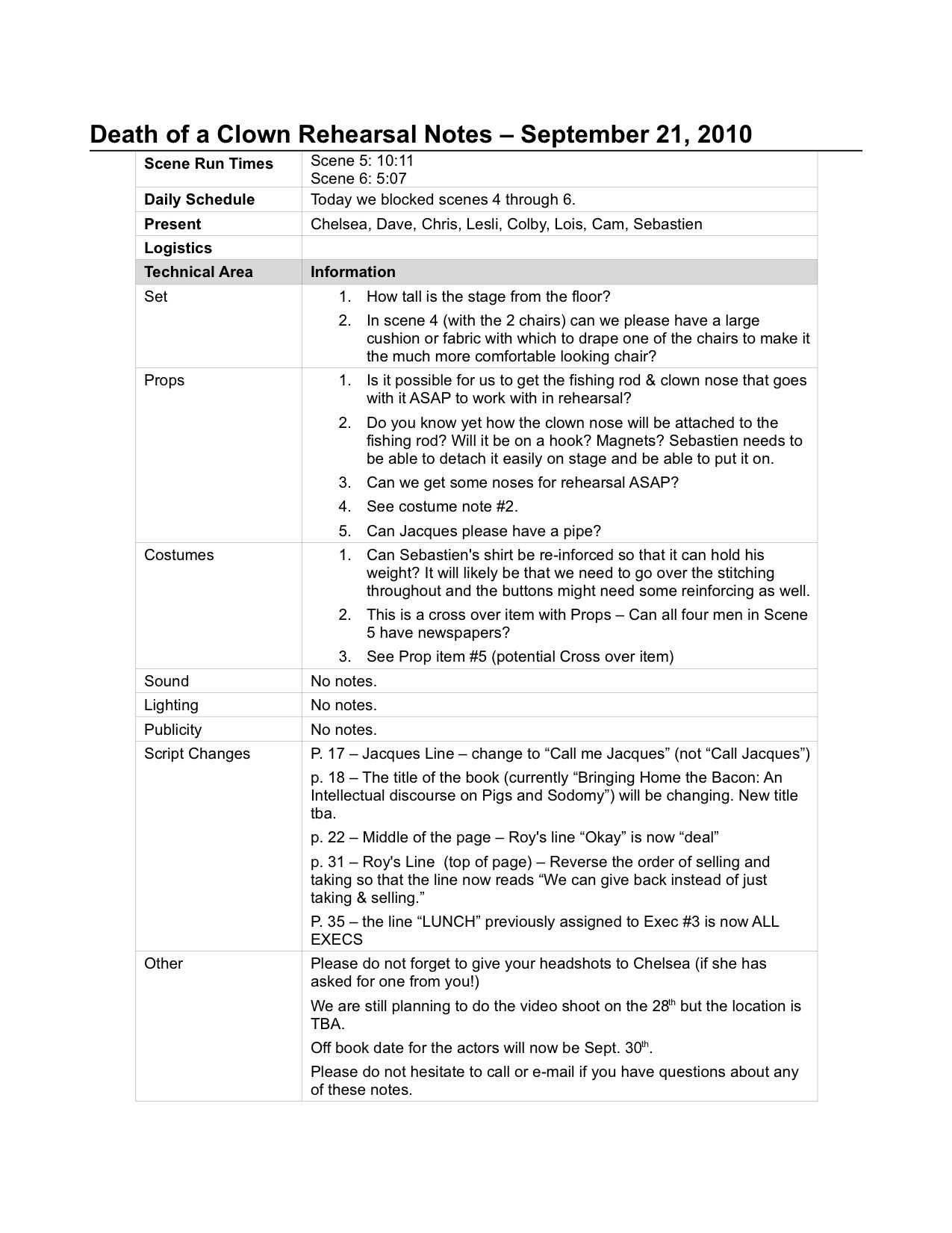 Report Examples Rehearsal Template Page 3 Stage Manager Intended For Rehearsal Report Template