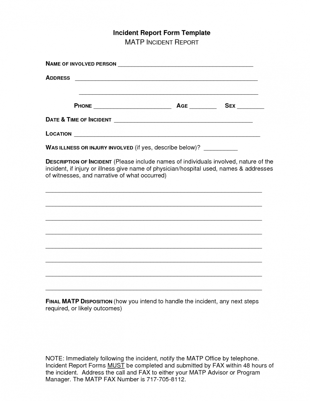 Report Examples School Accident Incident Form Injury Bus Intended For Incident Report Template Uk