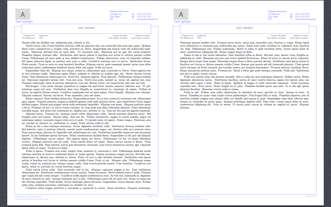 Reproduction Of Word Report Template In Latex - Tex - Latex With Latex Template For Report