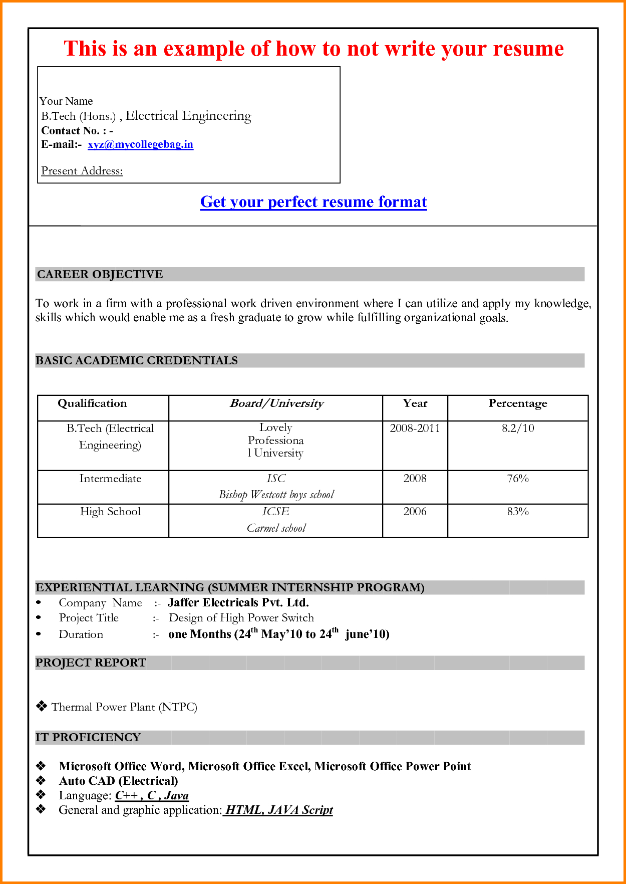 Resume Format In Microsoft Word 2007 – Zohre Throughout Resume Templates Word 2007