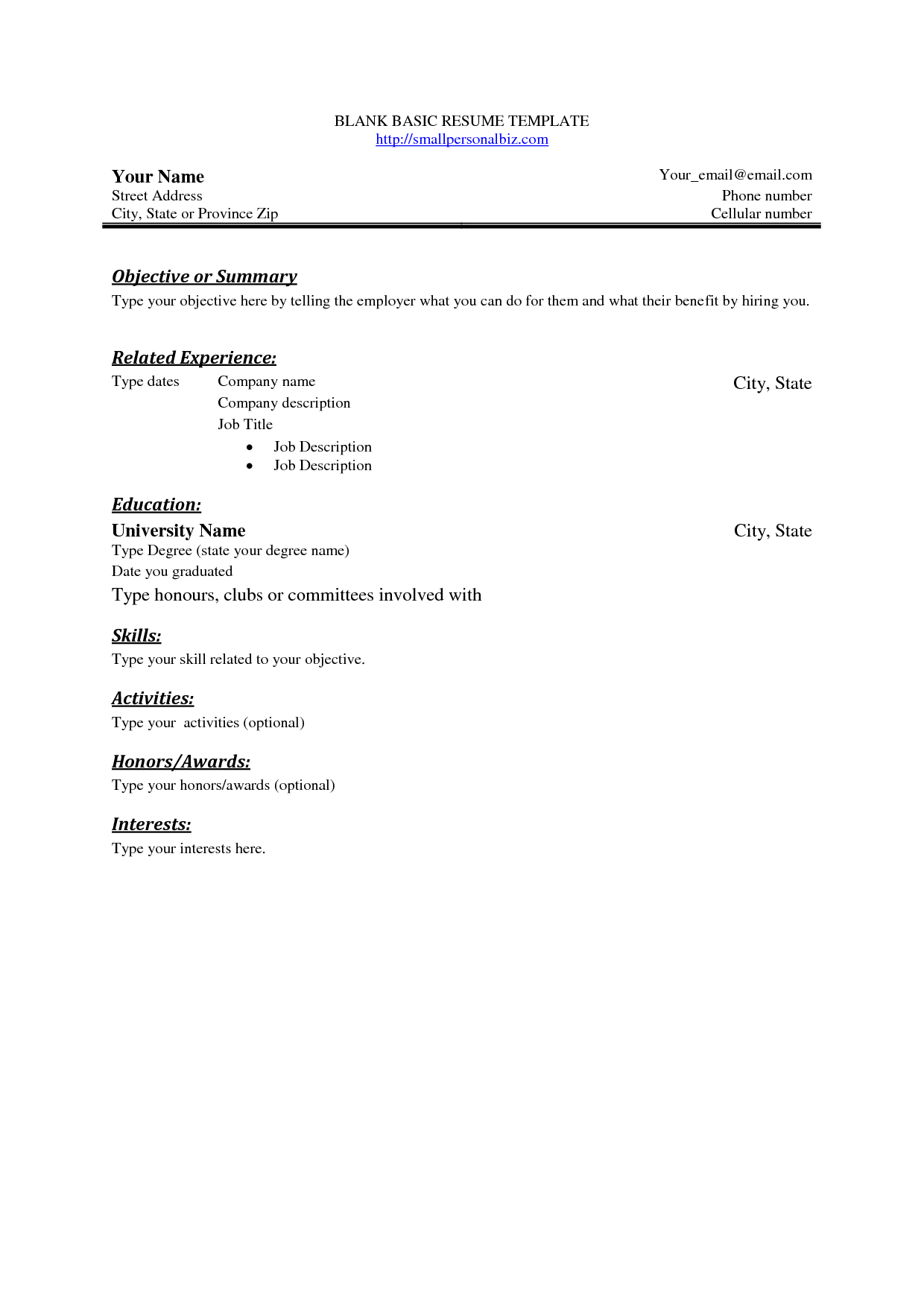 Resume ~ Stylist And Luxury Simpleesume Layout Free Basic Throughout Free Blank Resume Templates For Microsoft Word