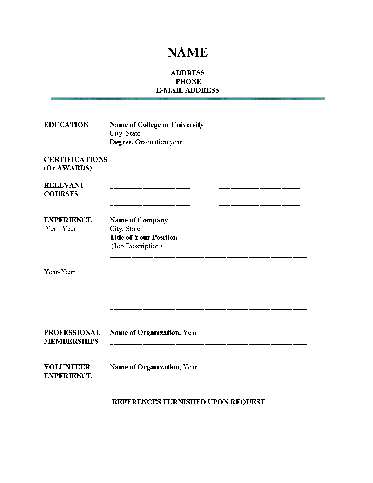 Resume Template For Microsoft Word Cover Letter Cover Letter Intended For Blank Resume Templates For Microsoft Word
