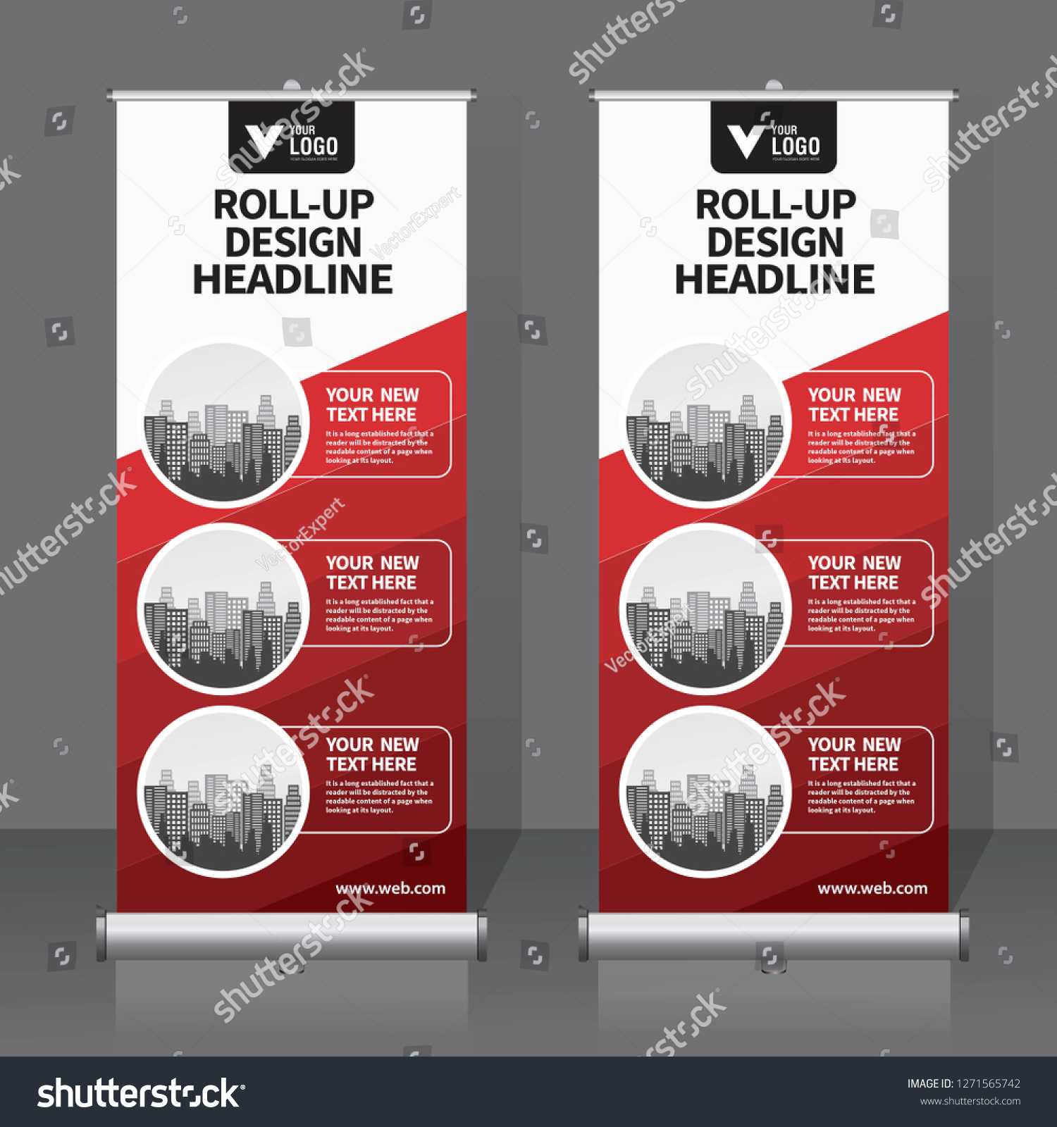Roll Banner Design Template Vertical Abstract Stock Vector With Retractable Banner Design Templates