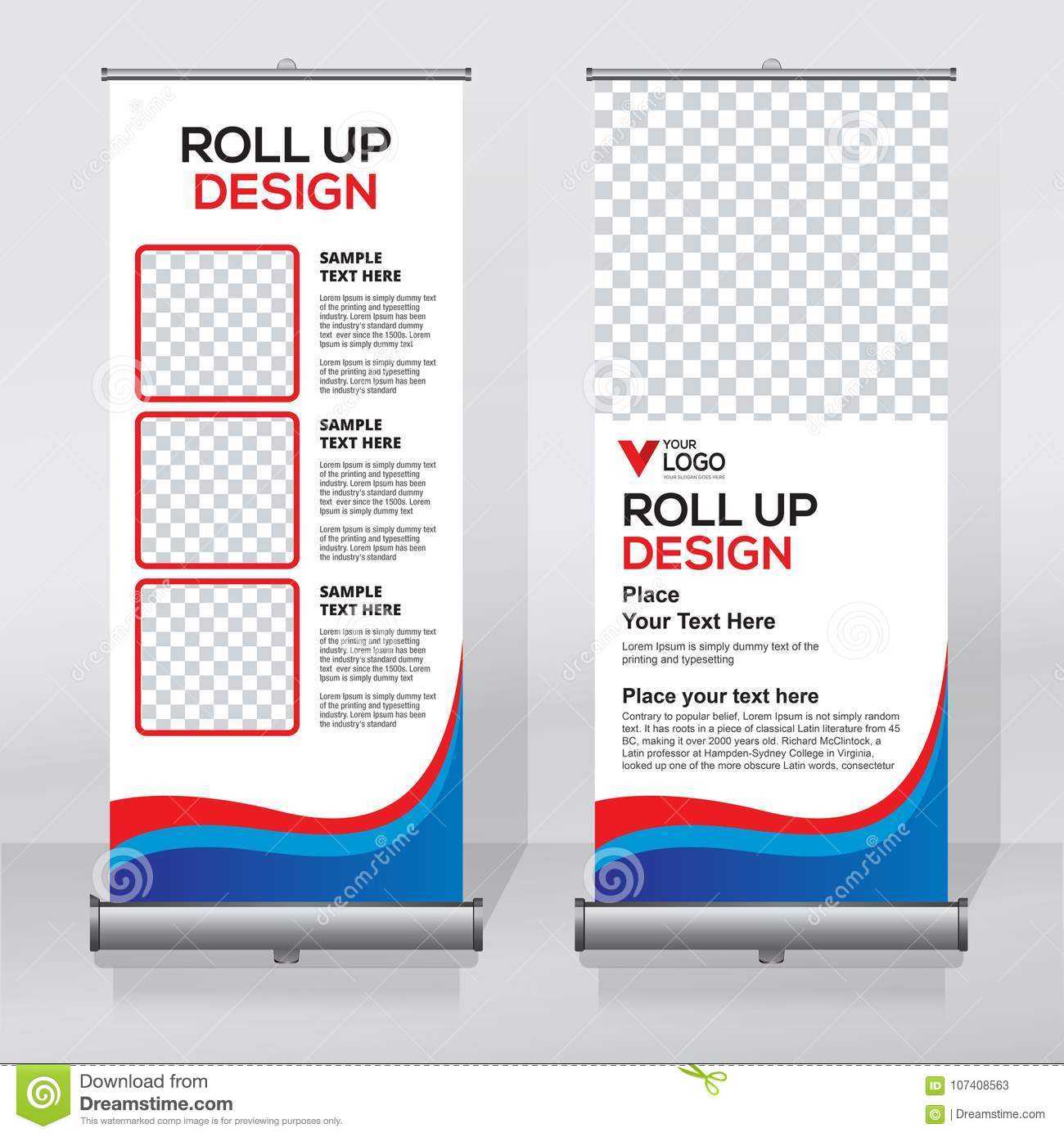Roll Up Banner Design Template, Abstract Background, Pull Up With Regard To Retractable Banner Design Templates