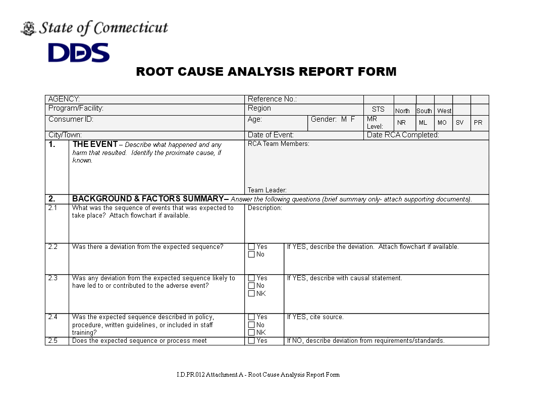 Root Cause Report Form | Templates At Allbusinesstemplates Throughout Deviation Report Template