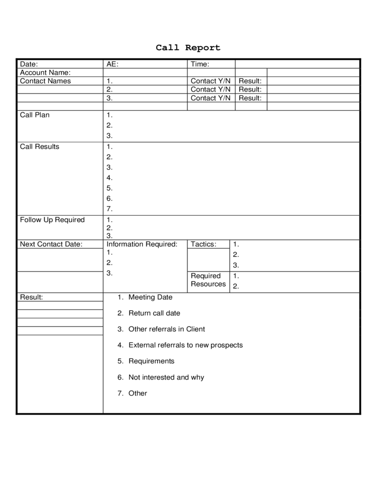 Sales Call Report Template – 3 Free Templates In Pdf, Word With Regard To Sales Call Report Template