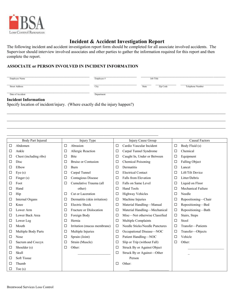 Sample Accident Investigation Pertaining To Failure Investigation Report Template