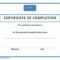 Sample Certificate Of Completion Of Training – Zohre Throughout Training Certificate Template Word Format