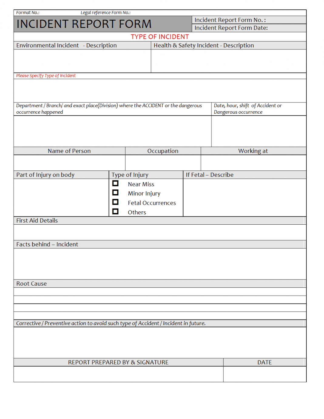 Sample Monthly Health And Safety Report Format Annual For Monthly Health And Safety Report Template
