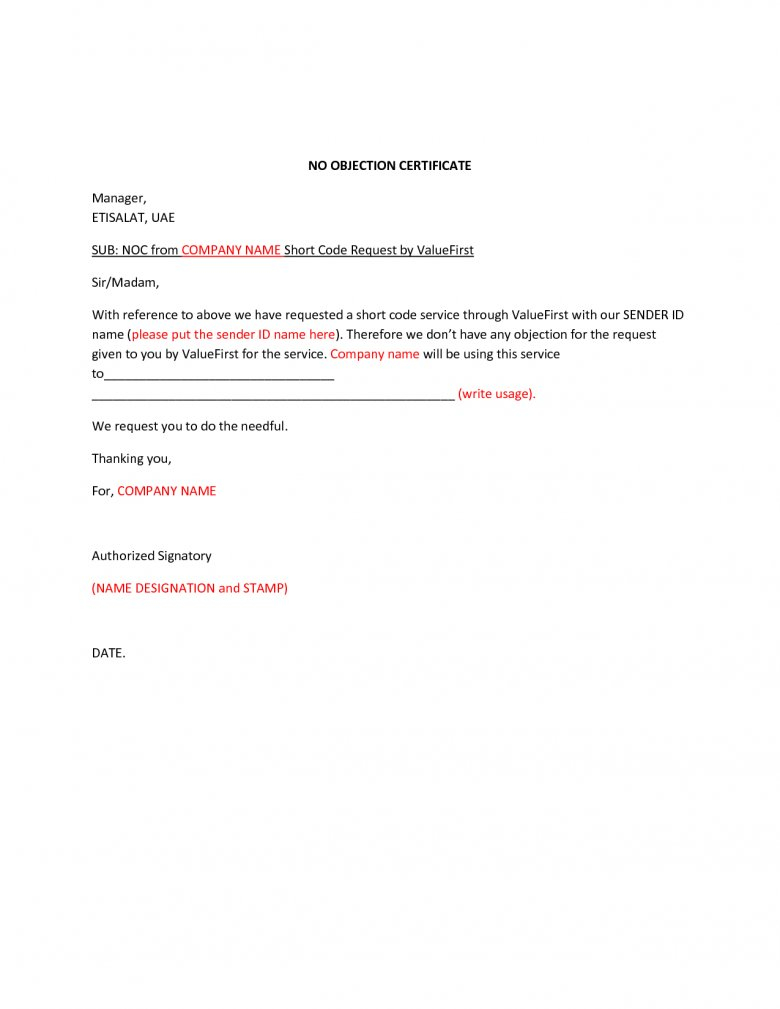Sample Of Noc Letter From Company – Zohre.horizonconsulting.co In Noc Report Template