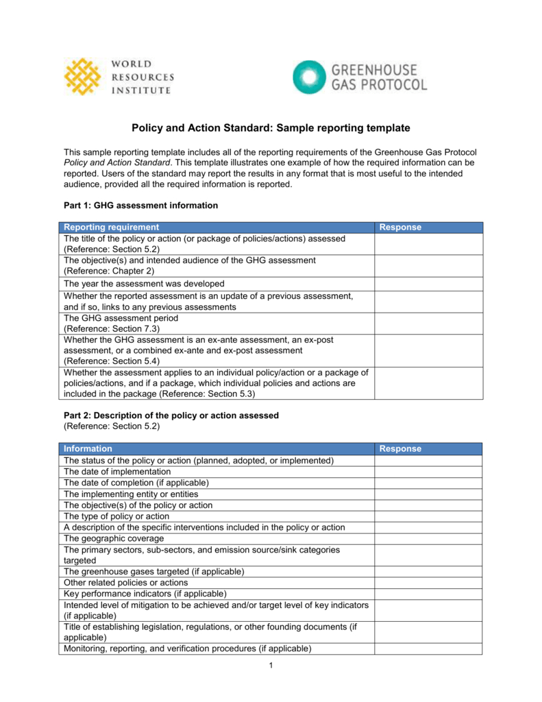 Sample Reporting Template In Report Requirements Template