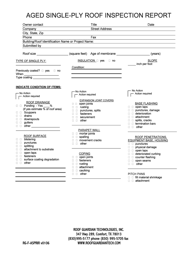 Sample Roof Insection Report – Fill Online, Printable Intended For Roof Inspection Report Template
