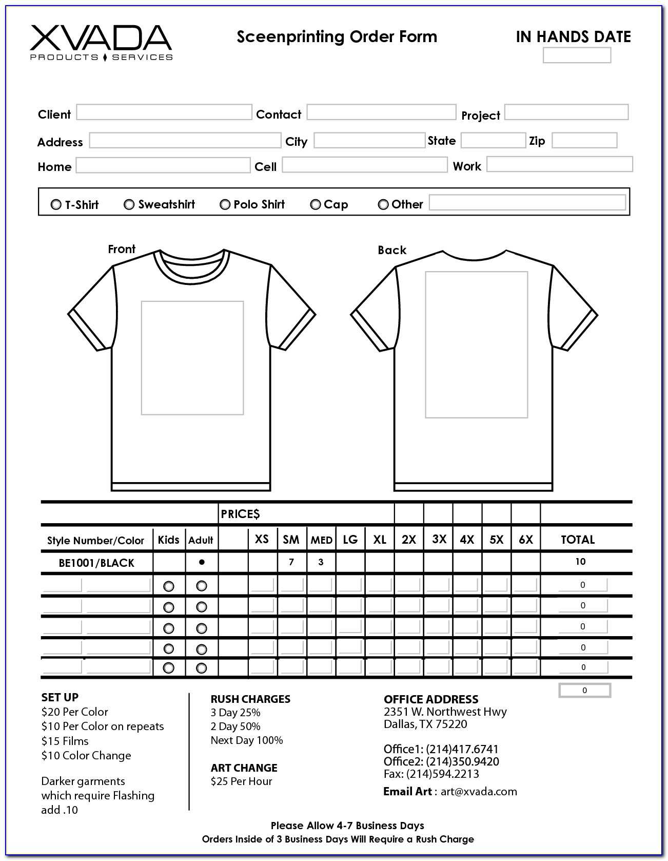 Sample T Shirt Order Form Template – Form : Resume Examples In Blank T Shirt Order Form Template