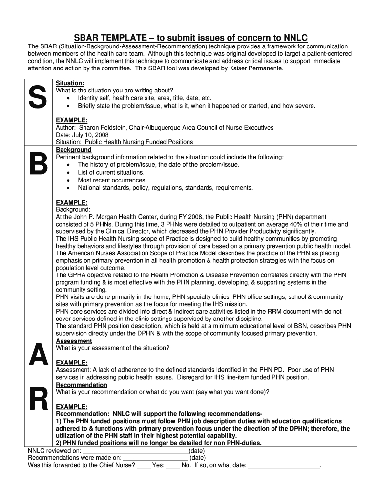 Sbar Template – Fill Online, Printable, Fillable, Blank With Regard To Sbar Template Word