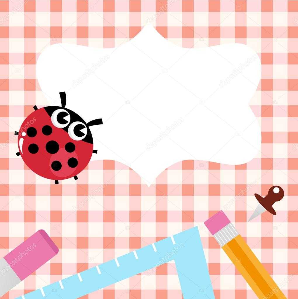 School Blank Banner With Ladybug And Accessories — Stock Regarding Blank Ladybug Template