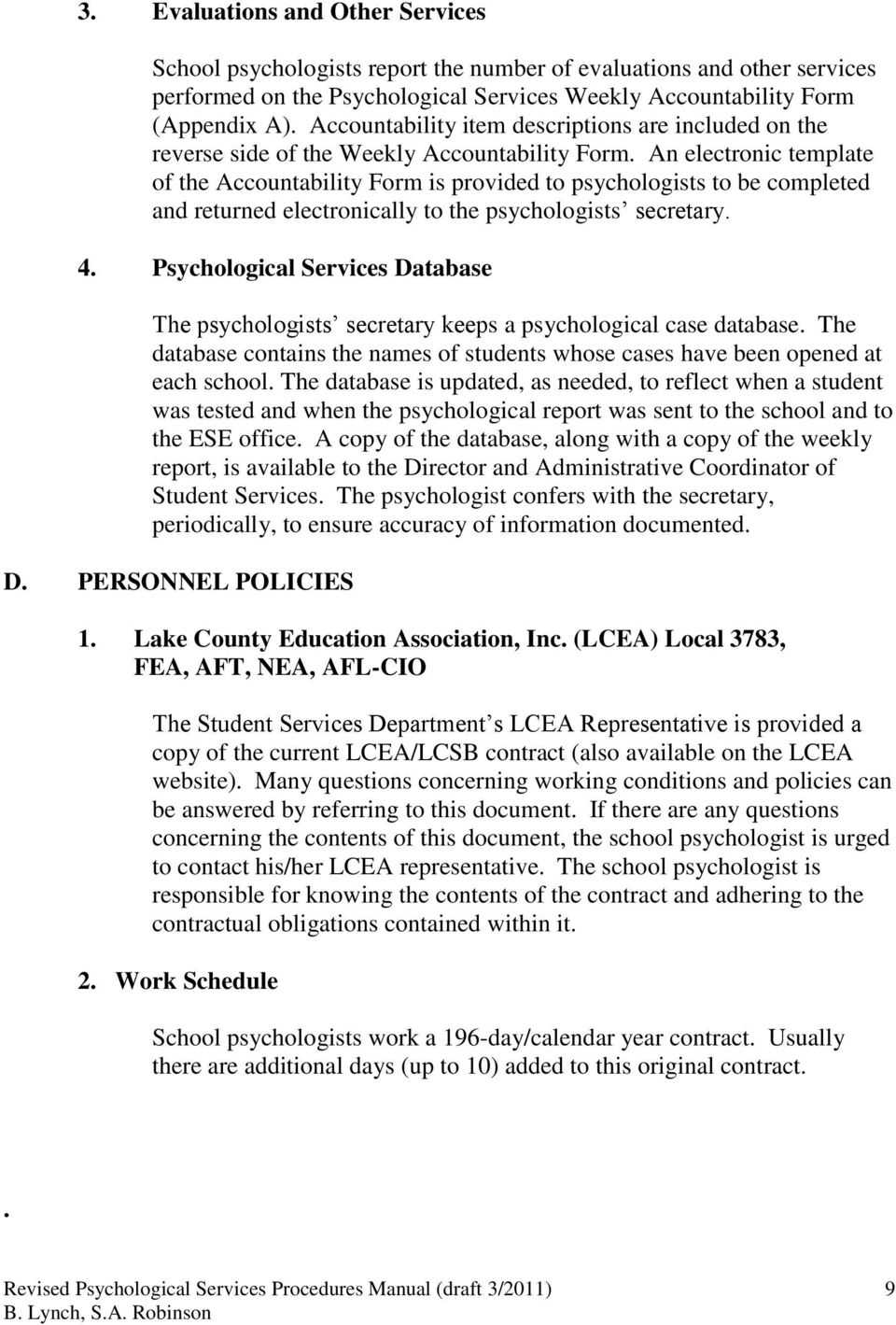 School Psychologist Handbook – Pdf Free Download For School Psychologist Report Template