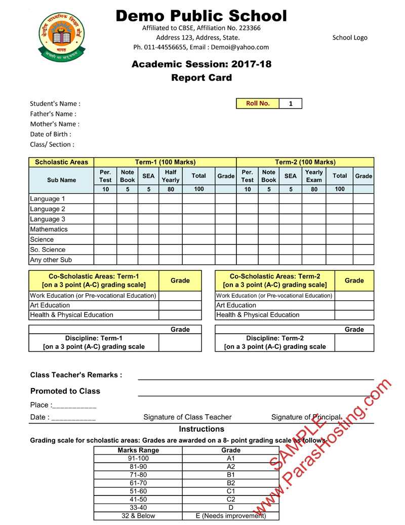 School Report Card Format – Zohre.horizonconsulting.co Throughout Homeschool Report Card Template Middle School