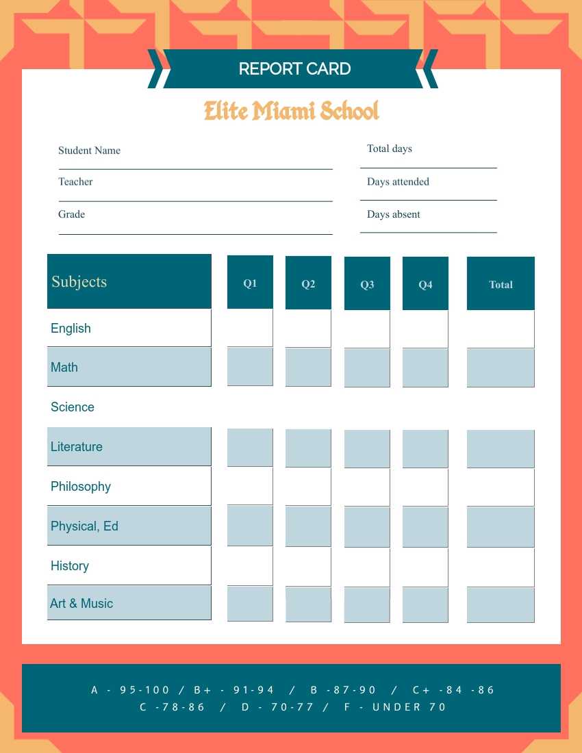 School Report Card Template - Visme Inside Boyfriend Report Card Template