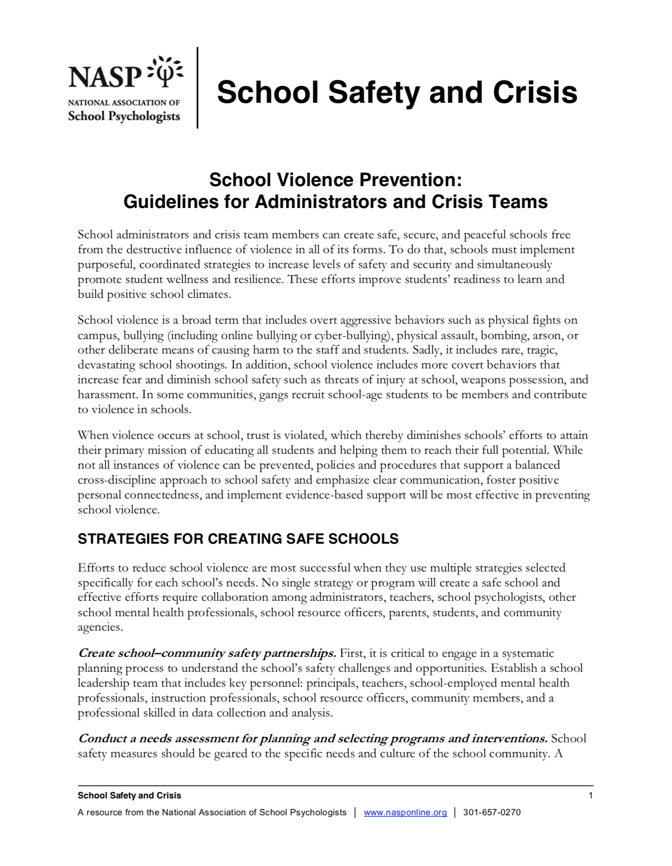 School Violence Prevention: Guidelines For Administrators Throughout School Psychologist Report Template