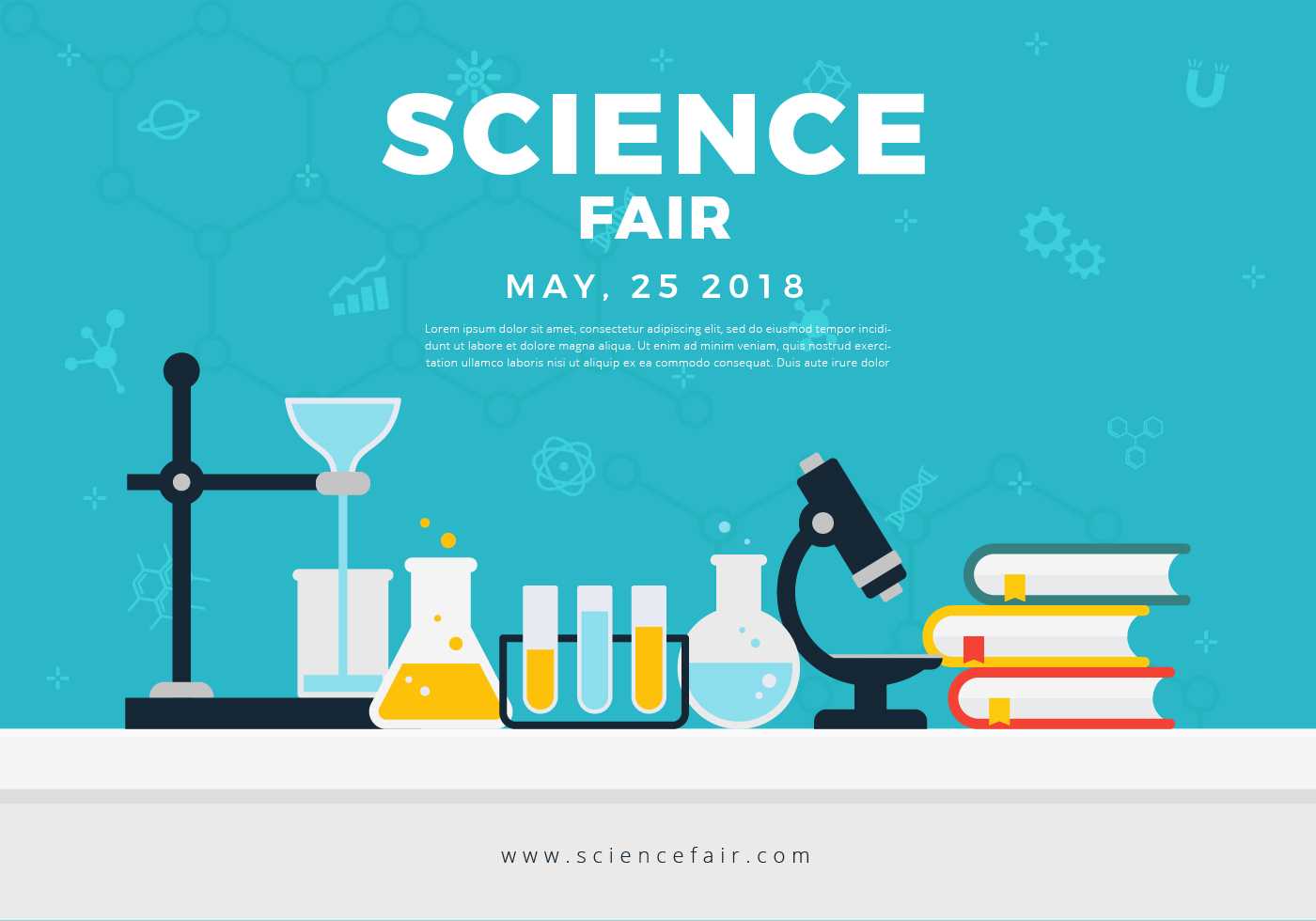Science Fair Poster Banner - Download Free Vectors, Clipart Throughout Science Fair Banner Template