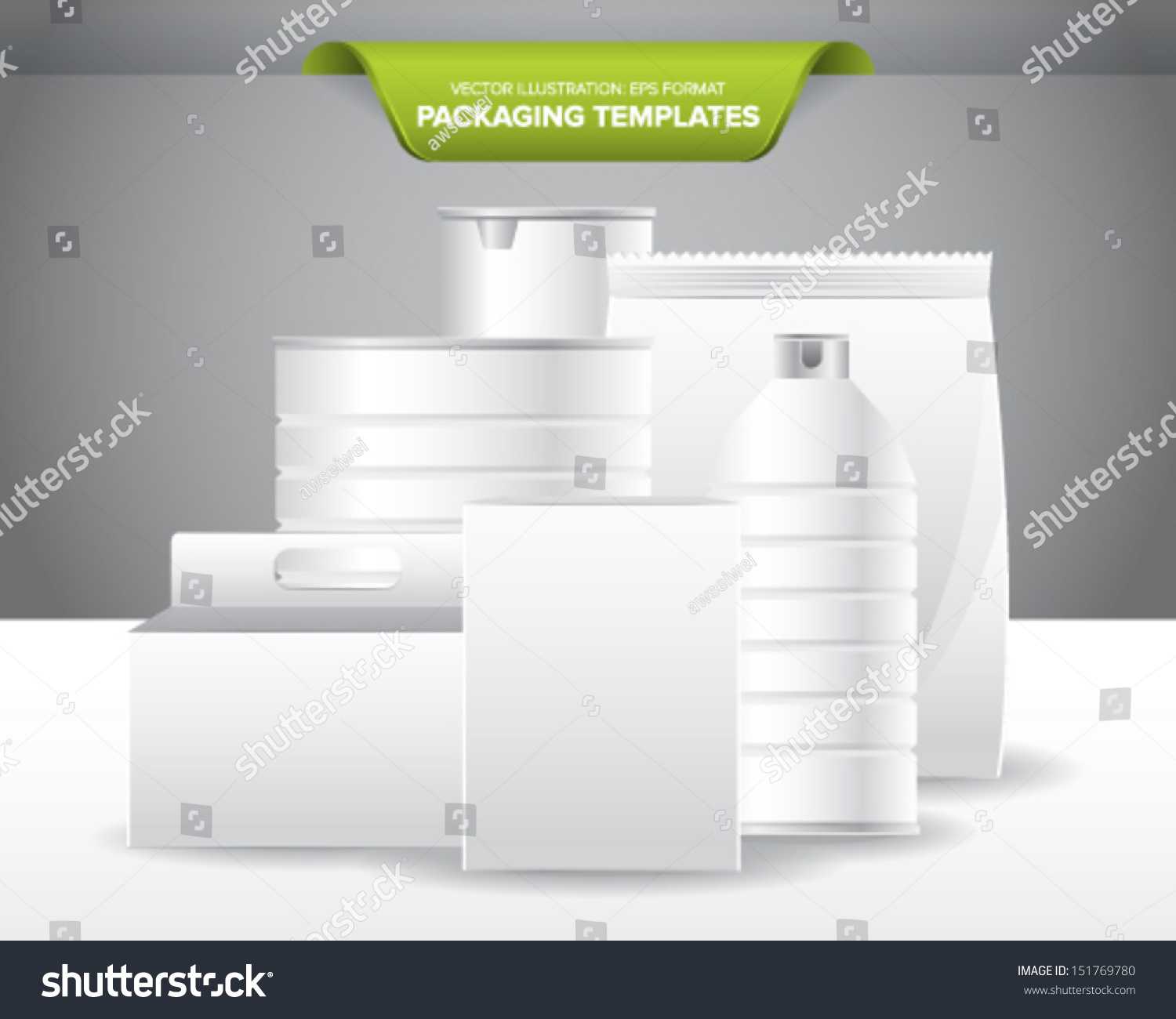 Set Empty Blank Packaging Templates Food Stock Image Regarding Blank Packaging Templates