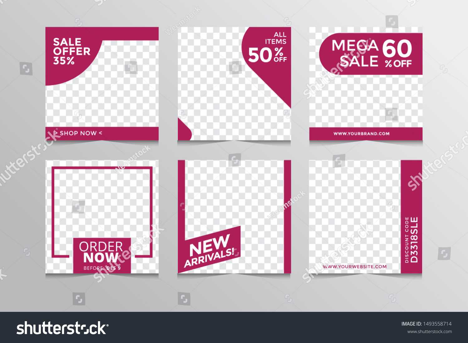 Set Modern Square Editable Banner Templatesuitable Stock Throughout College Banner Template