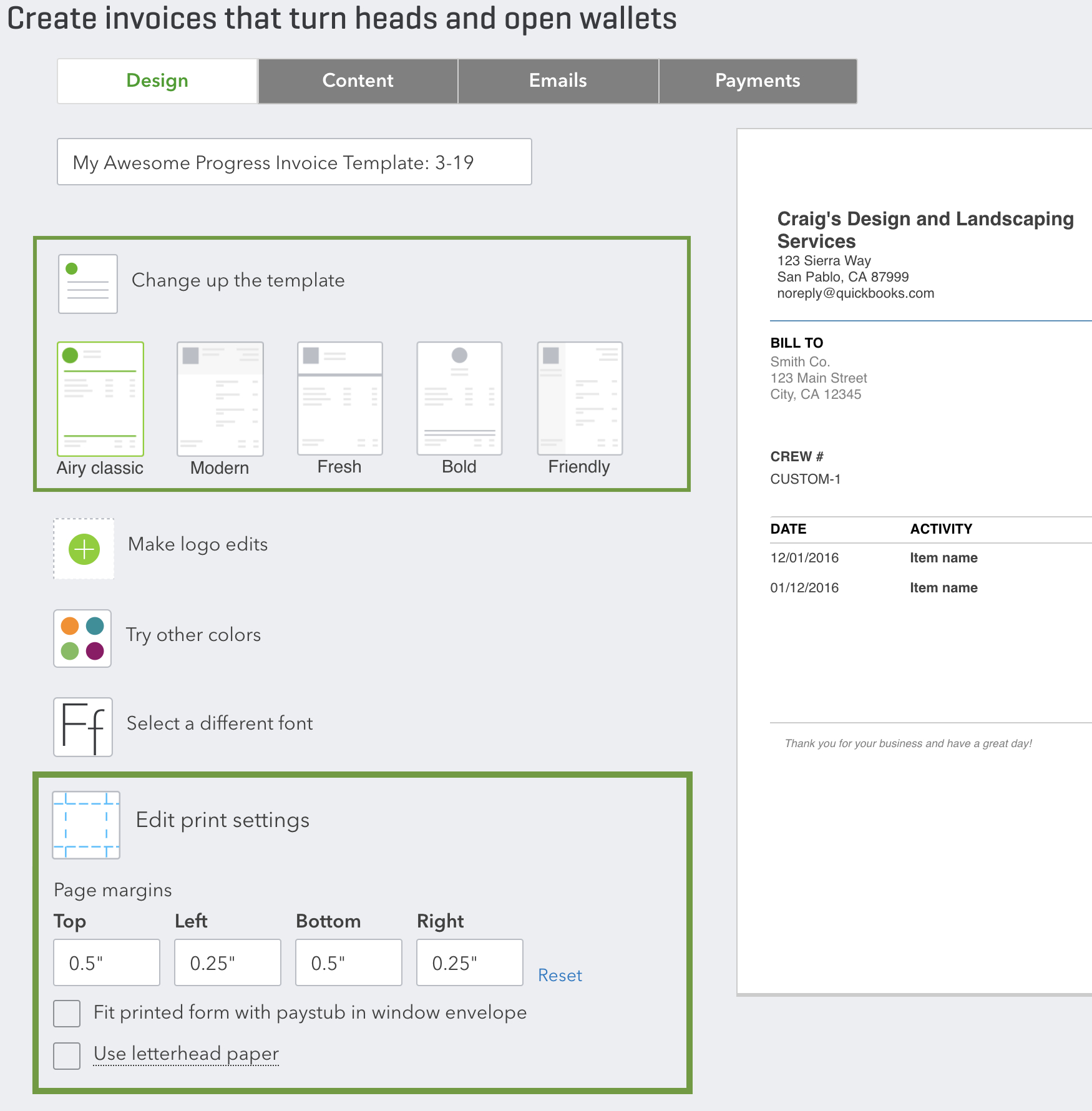 Set Up And Send Progress Invoices In Quickbooks On Throughout Quick Book Reports Templates