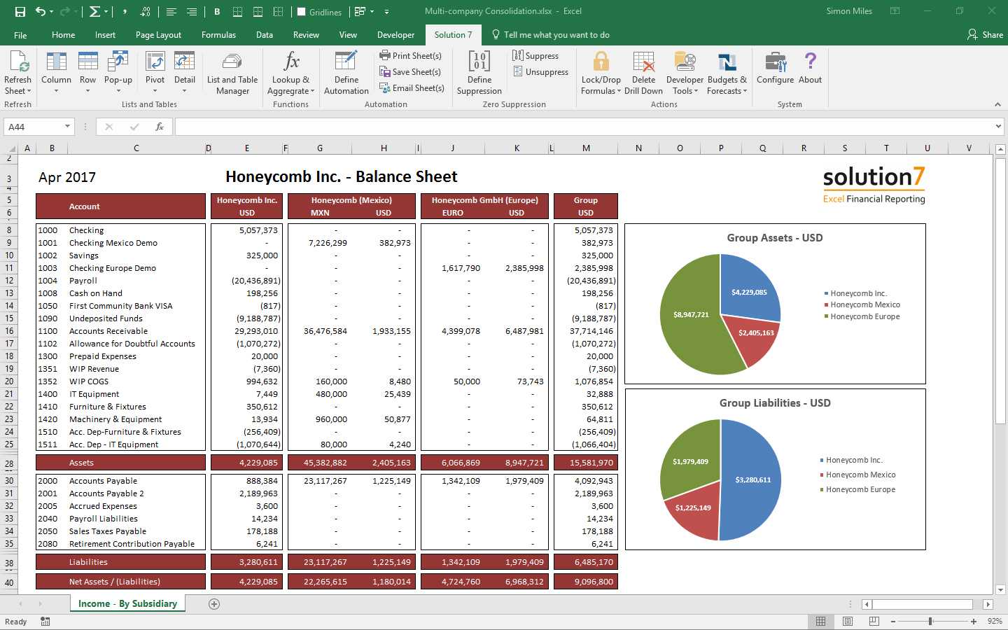 Solution 7 Excel Financial Reporting & Planning For Netsuite Inside Financial Reporting Templates In Excel