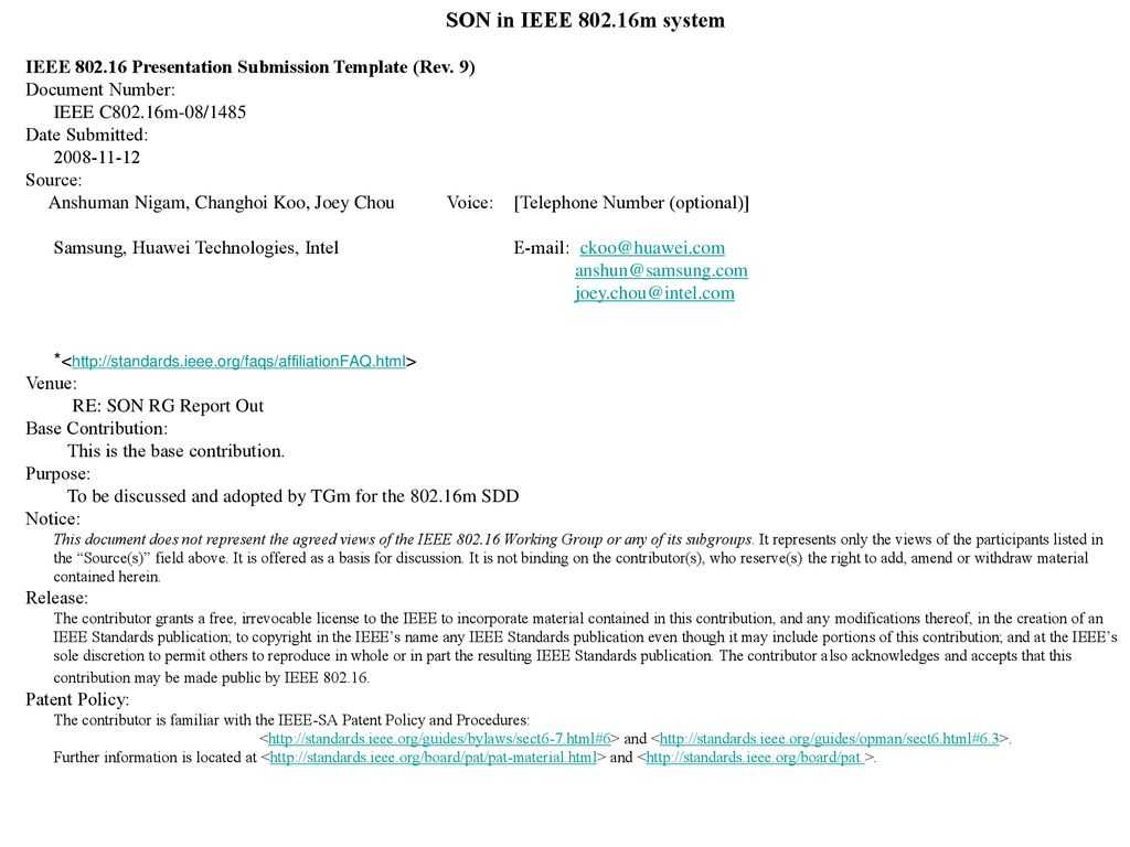 Son In Ieee M System Ieee Presentation Submission Template Within Rapporteur Report Template
