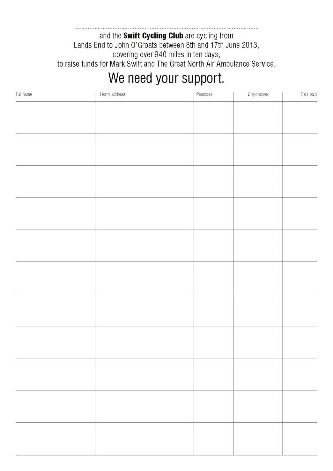 Sponsor Forms Template. Example Sponsor Form Basic Order For Blank ...