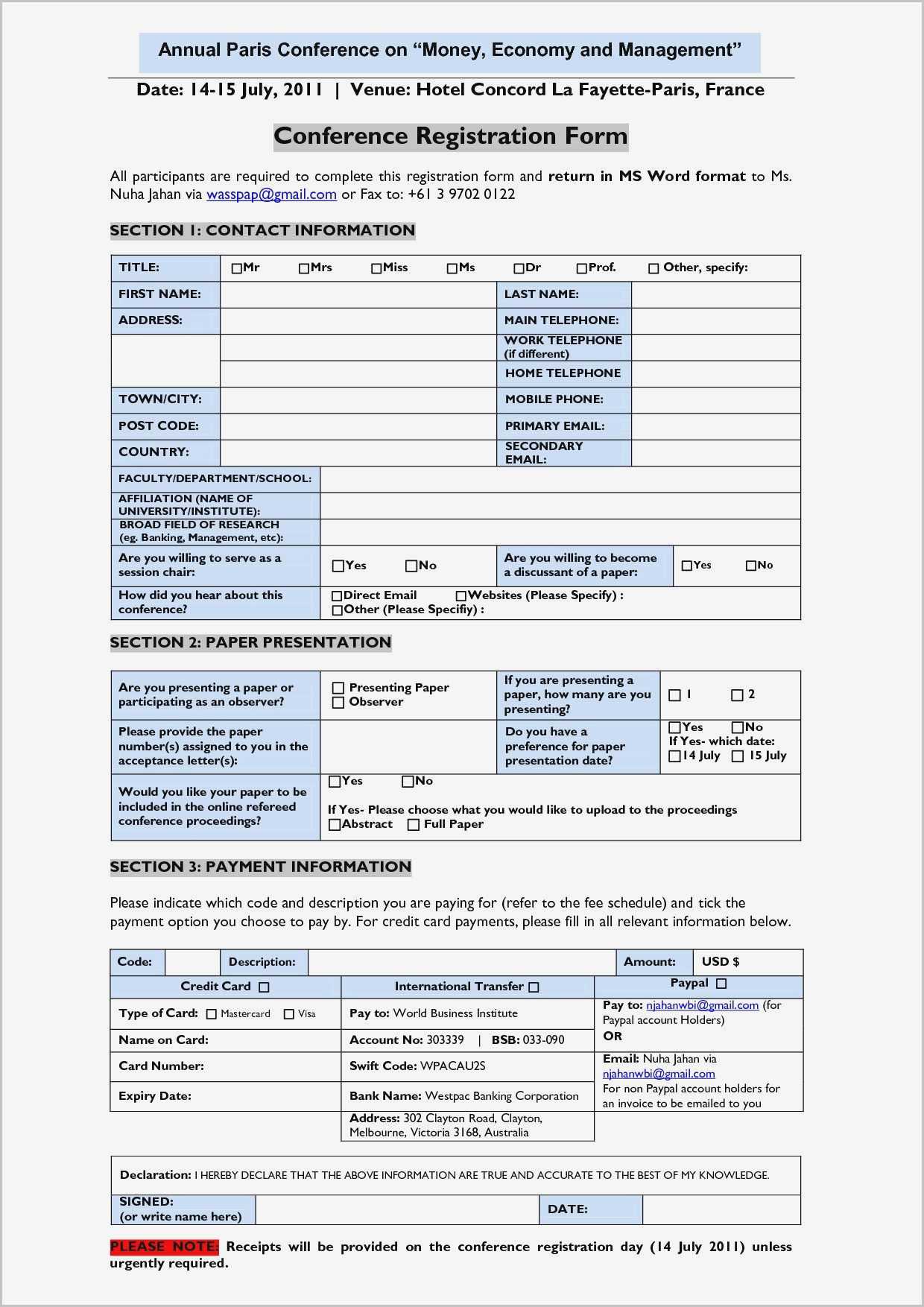 Sports Registration Form Template Word – Templates : Best Intended For Camp Registration Form Template Word
