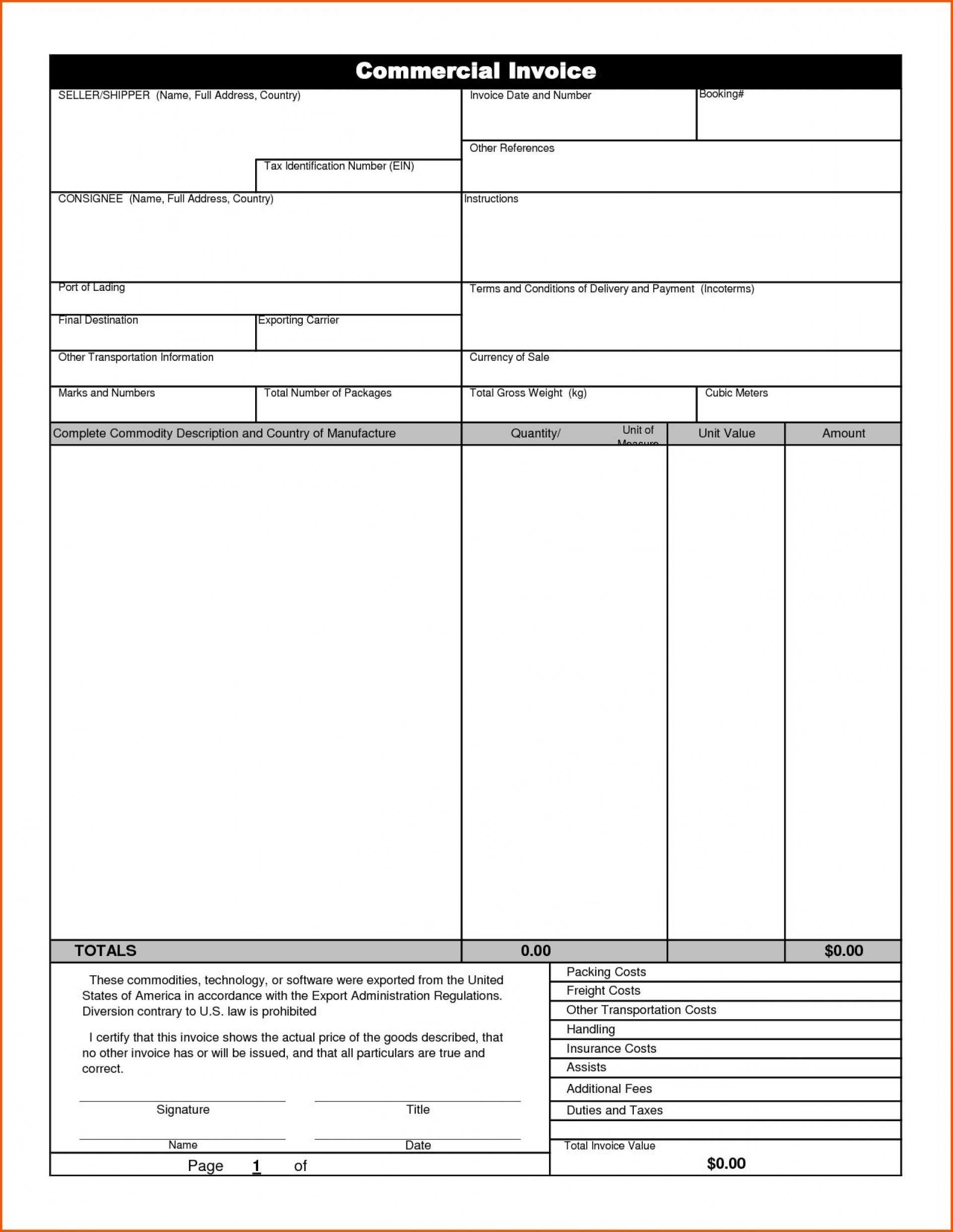 Stunning Commercial Invoice Template Word Ideas Document For Commercial Invoice Template Word Doc