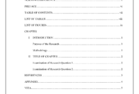 Table Of Contents - Thesis And Dissertation - Research throughout Microsoft Word Table Of Contents Template