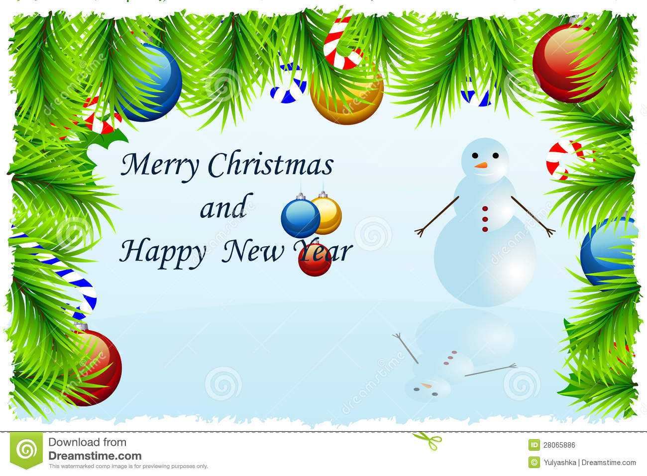 Template Christmas Greeting Card Stock Vector – Illustration Regarding Blank Christmas Card Templates Free