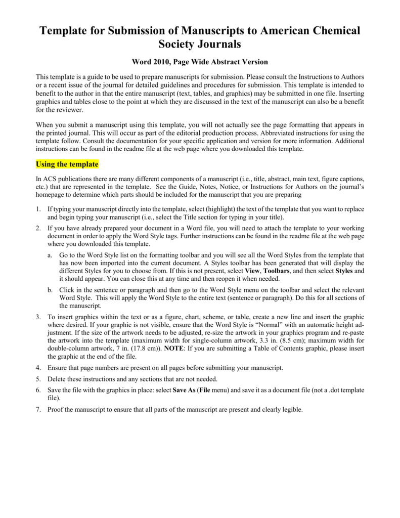  Acs Word Template 
