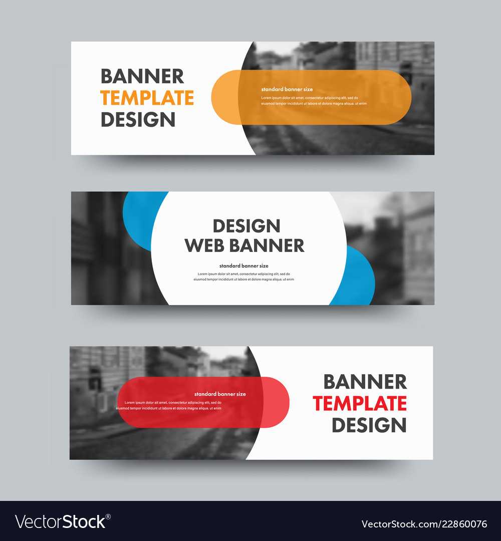 Template Of Horizontal Web Banners With Round And Within Product Banner Template