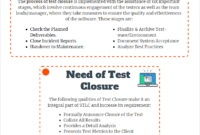 Test Closure:why It's Required? throughout Test Closure Report Template