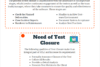 Test Closure:why It's Required? with regard to Test Exit Report Template