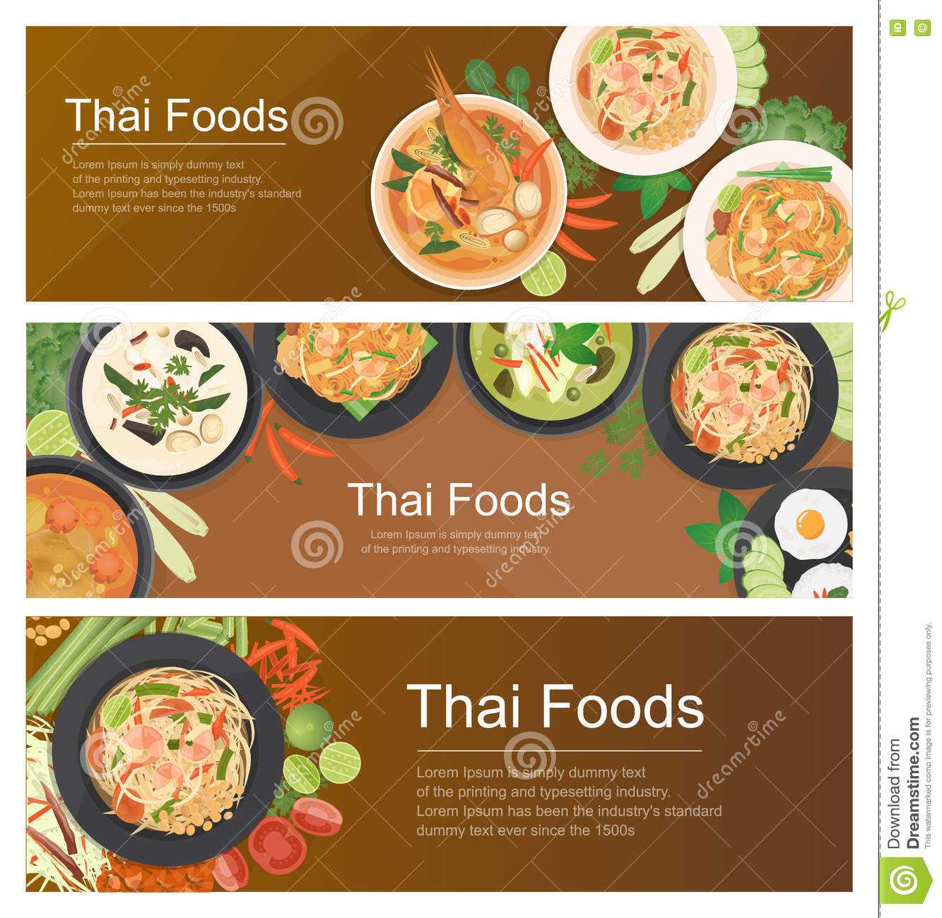 Thai Food Banner Template Stock Vector. Illustration Of In Food Banner Template