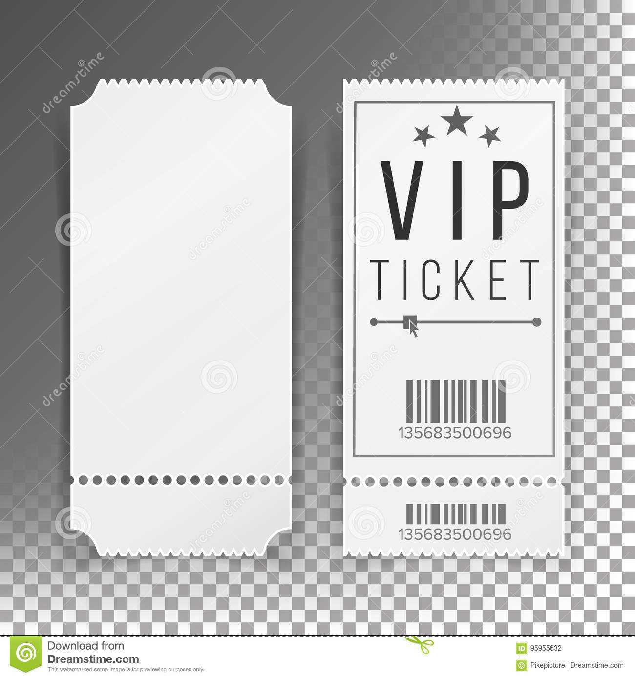 Ticket Template Set Vector. Blank Theater, Cinema, Train With Regard To Blank Train Ticket Template