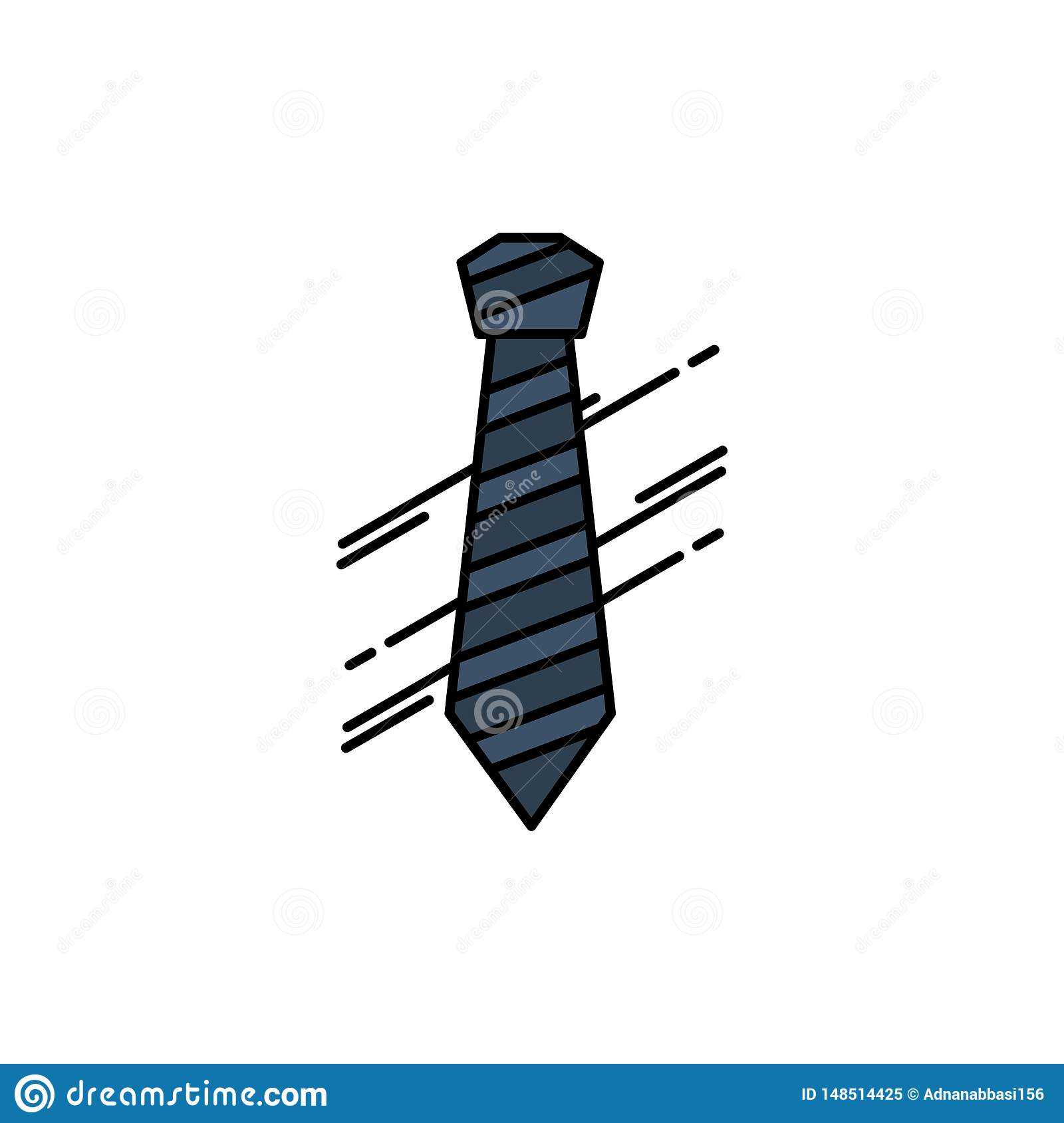Tie, Business, Dress, Fashion, Interview Flat Color Icon With Tie Banner Template