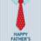 Tie Father's Day Card (Quarter Fold) Intended For Blank Quarter Fold Card Template